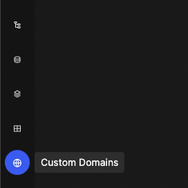 Button to open custom domains panel